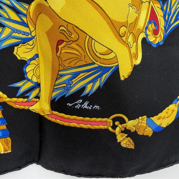 HERMES Carre 90 HOMMAGE A CHARLES GARNIER Scarf Silk black gold - Picture 2 of 9